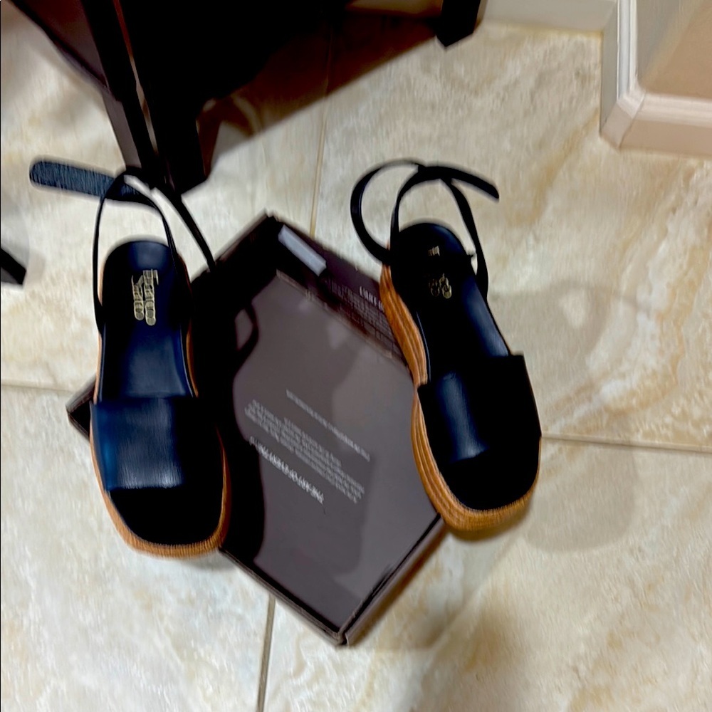Franco Sarto  Black Leather Sandals